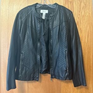 Style & Co Black Leather Jacket